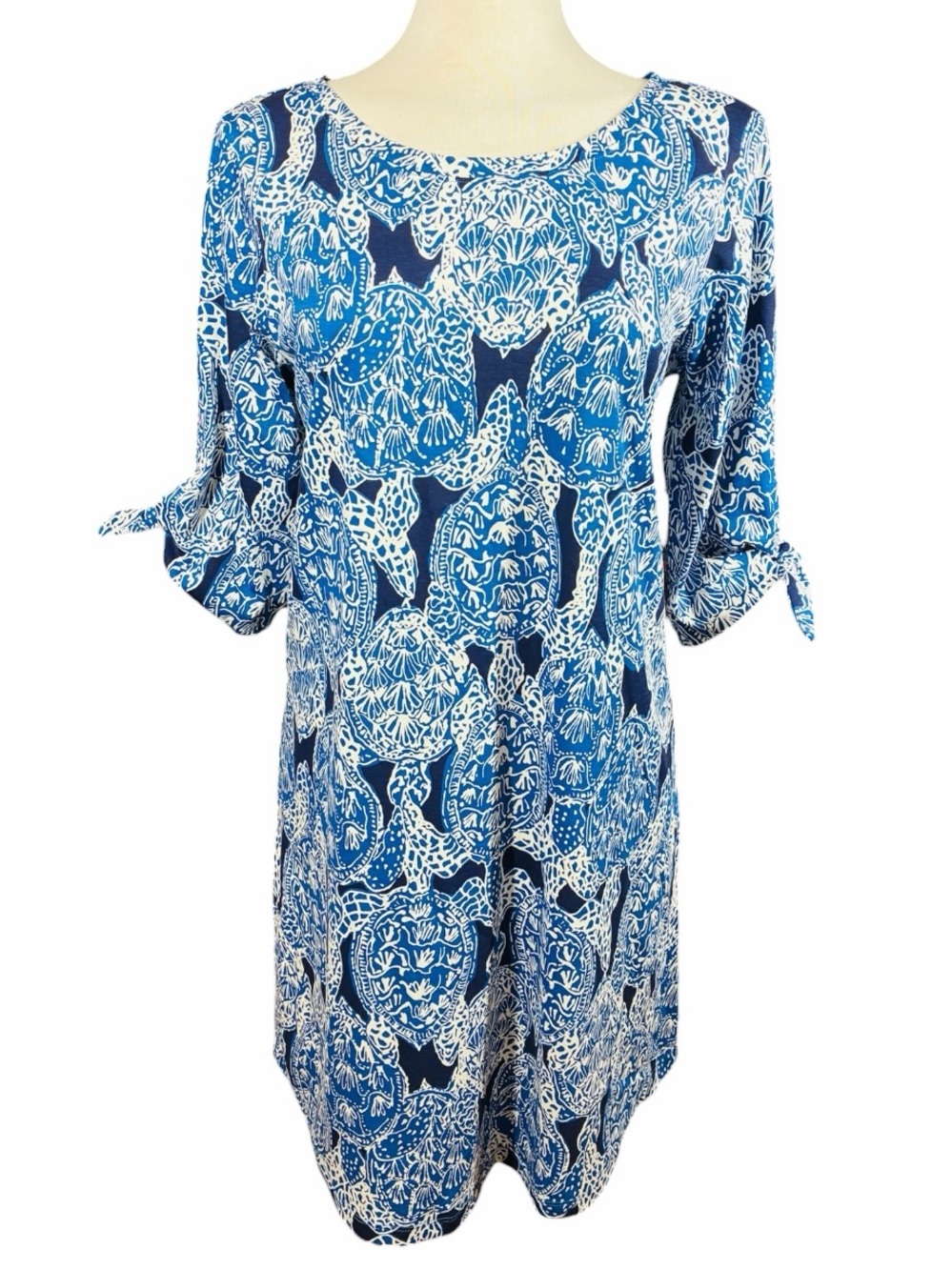 Lily Pulitzer Snap to It Preston Dress 3/4 Sleeves Nautical Print Women's Large